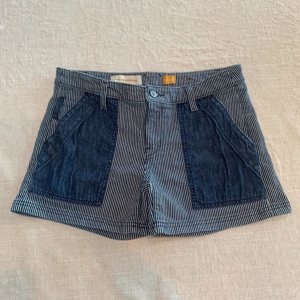 Striped Jean Shorts